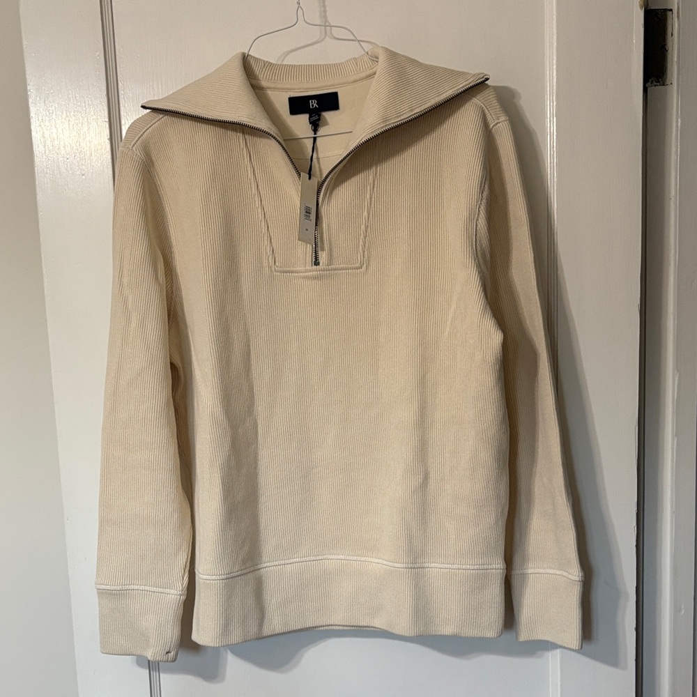Men's Cream 1/4 zip by Banana Republic